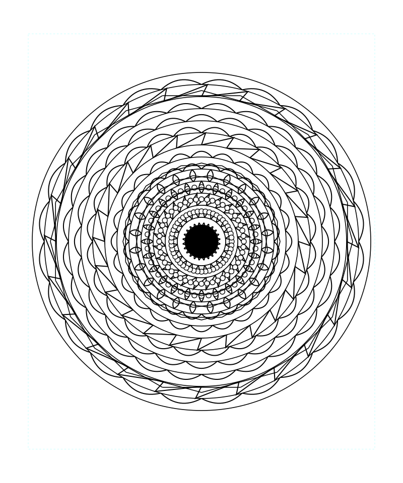 Sacred Geometry Mandala Cosmic Energy Coloring Page