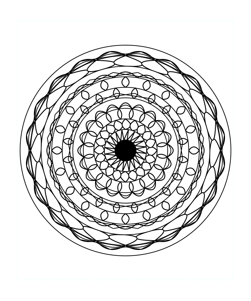 Sacred Geometry Mandala Cosmic Light Coloring Page