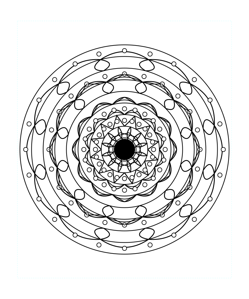Sacred Geometry Mandala Cosmic Line Pattern Coloring Page