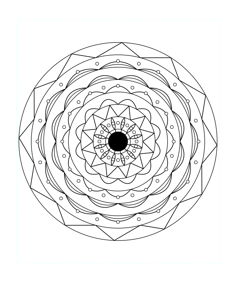 Sacred Geometry Mandala Cosmic Pattern Coloring Page