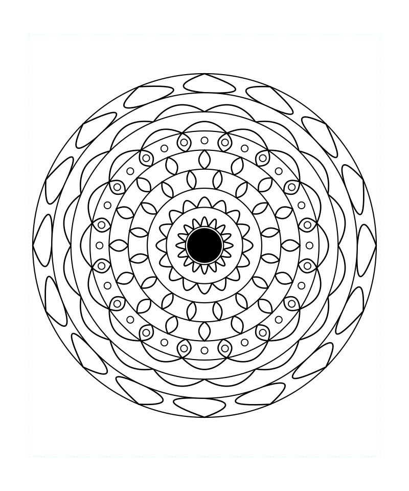 Sacred Geometry Mandala Cosmic Spirit Coloring Page