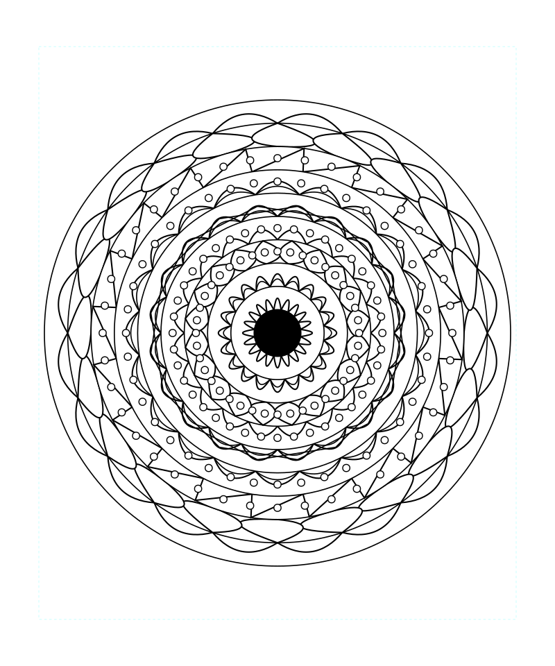 Sacred Geometry Mandala Cosmic Symmetry Coloring Page