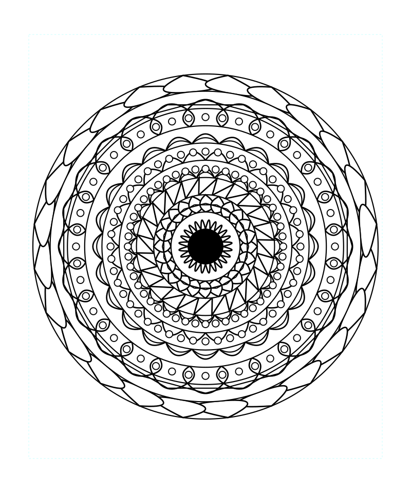 Sacred Geometry Mandala Cosmic Zen Coloring Page