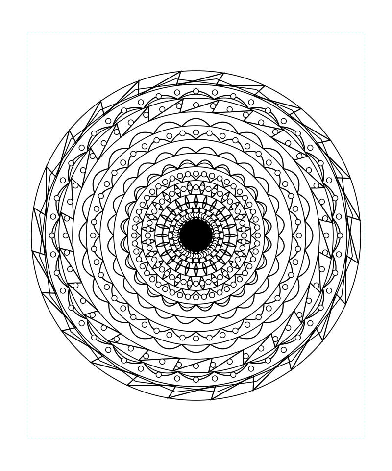 Sacred Geometry Mandala Crystal Balance Coloring Page