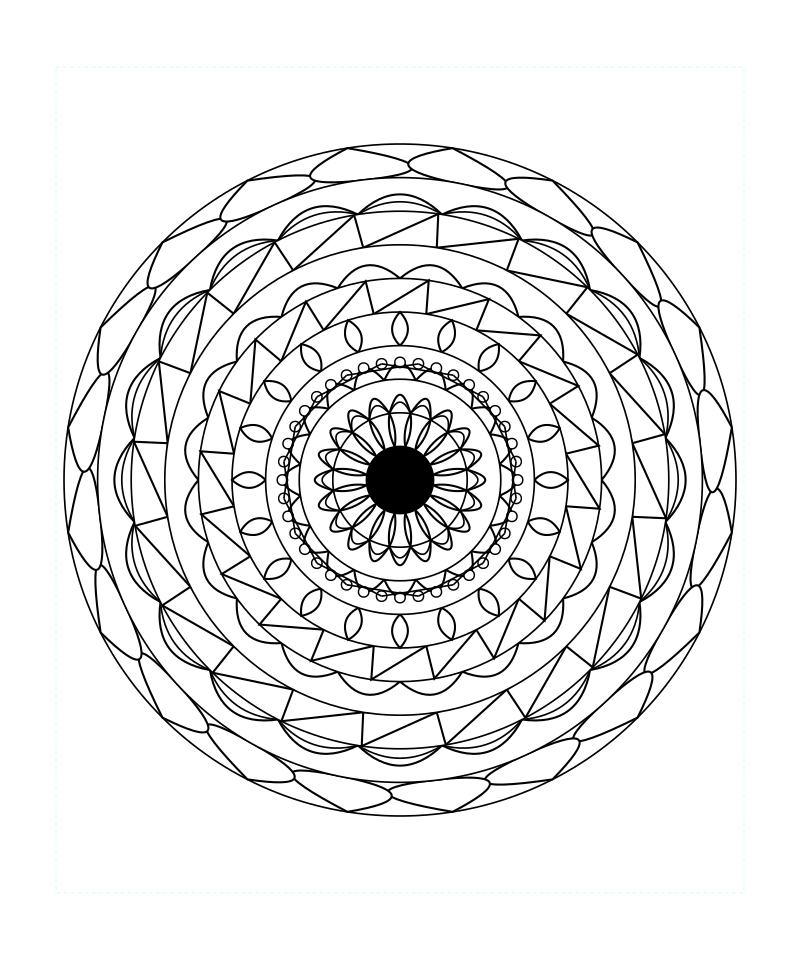 Sacred Geometry Mandala Crystal Calm Coloring Page
