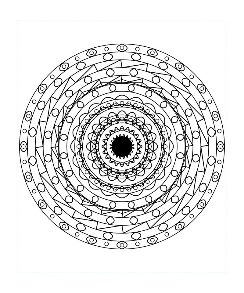 Sacred Geometry Mandala Crystal Harmony Coloring Page