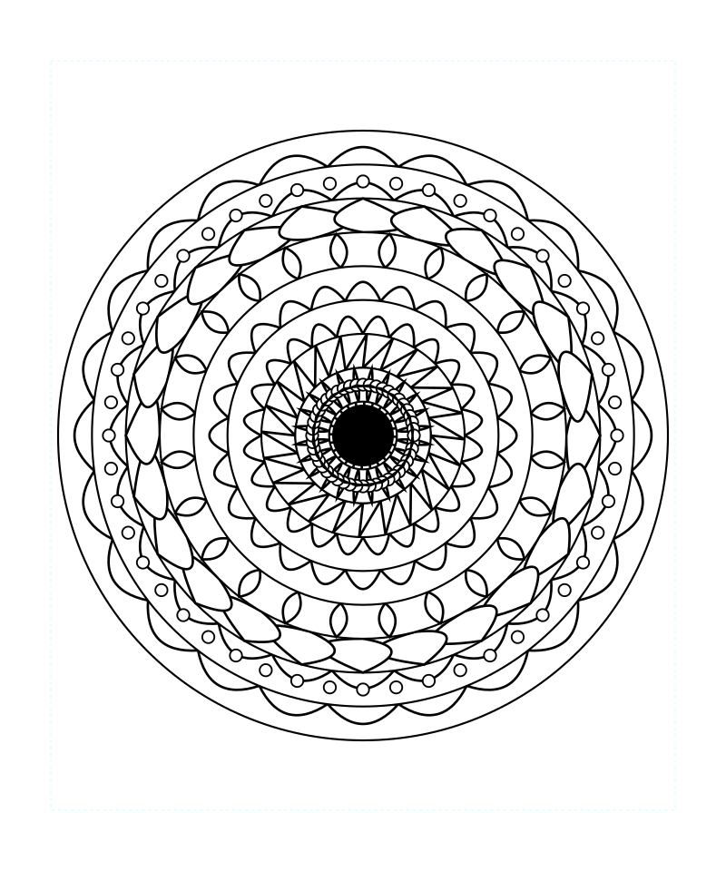 Sacred Geometry Mandala Crystal Light Coloring Page