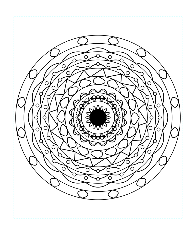 Sacred Geometry Mandala Crystal Pattern Coloring Page