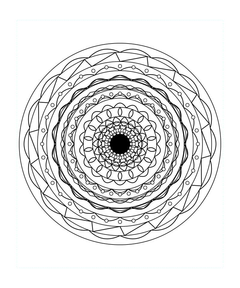 Sacred Geometry Mandala Crystal Peace Coloring Page