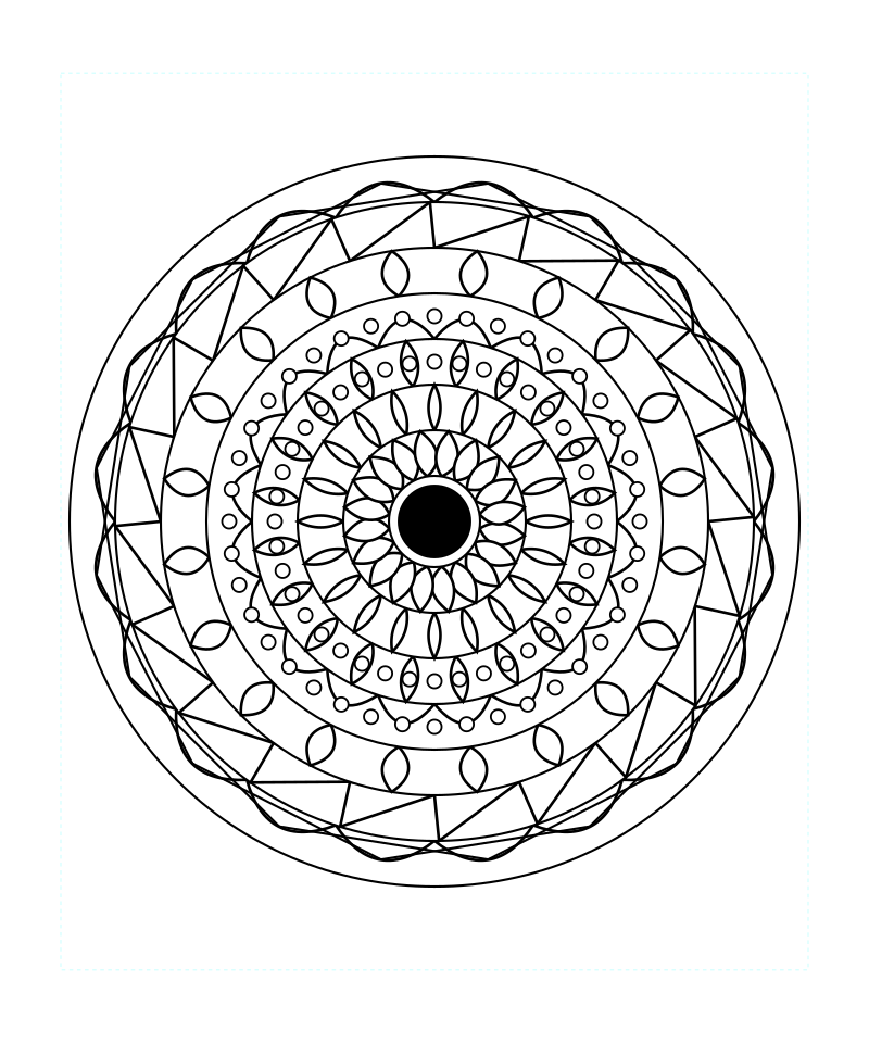 Sacred Geometry Mandala Crystal Spirit Coloring Page