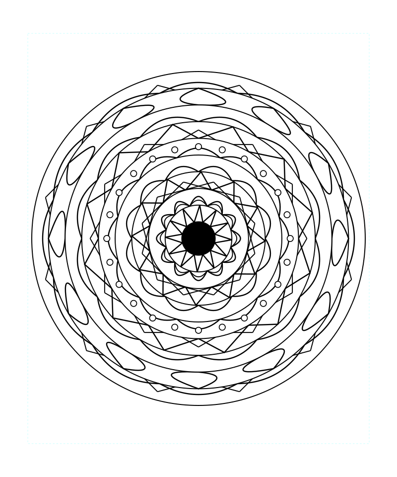 Sacred Geometry Mandala Crystal Zen Coloring Page