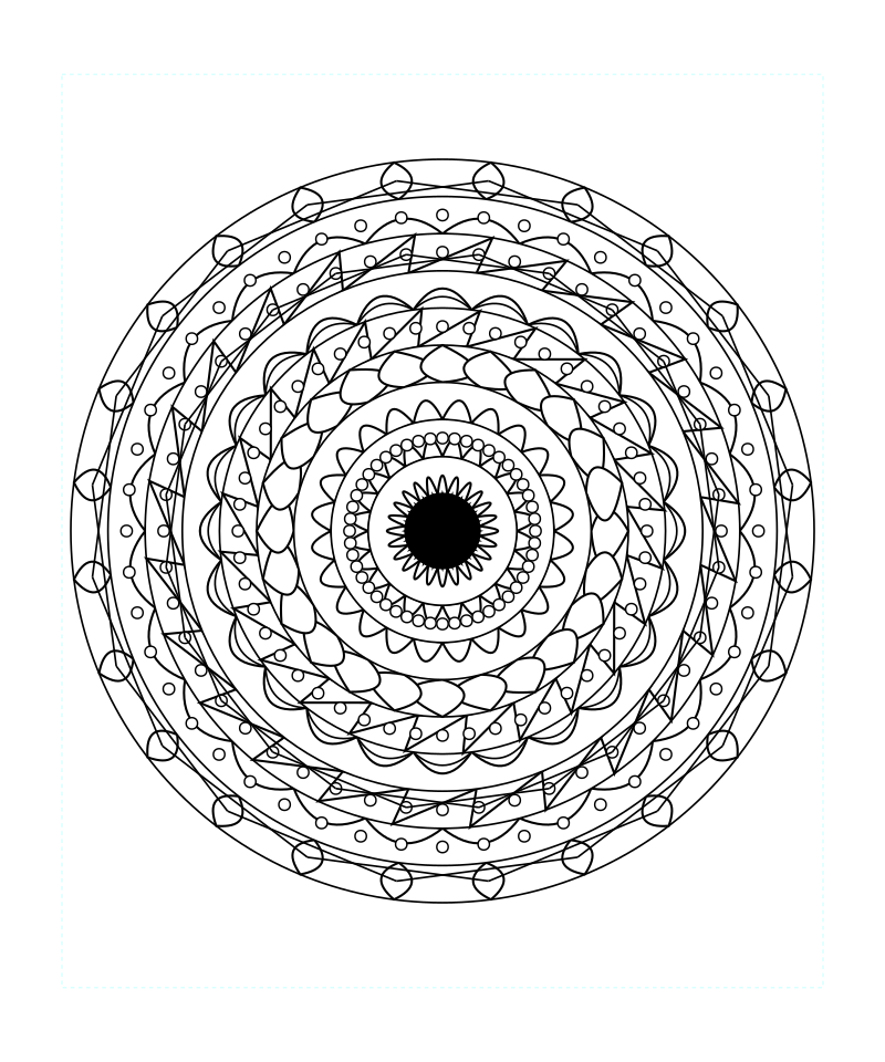 Sacred Geometry Mandala Decorative Balance Coloring Page