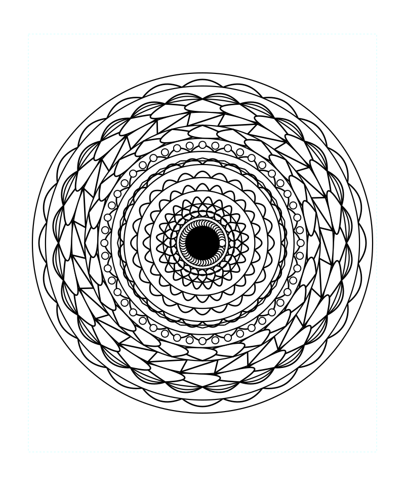 Sacred Geometry Mandala Decorative Cosmic Coloring Page