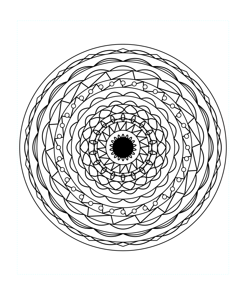 Sacred Geometry Mandala Decorative Crystal Coloring Page