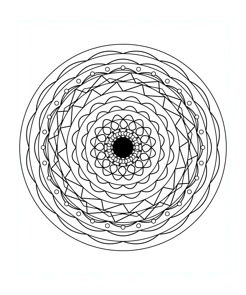 Sacred Geometry Mandala Decorative Divine Coloring Page