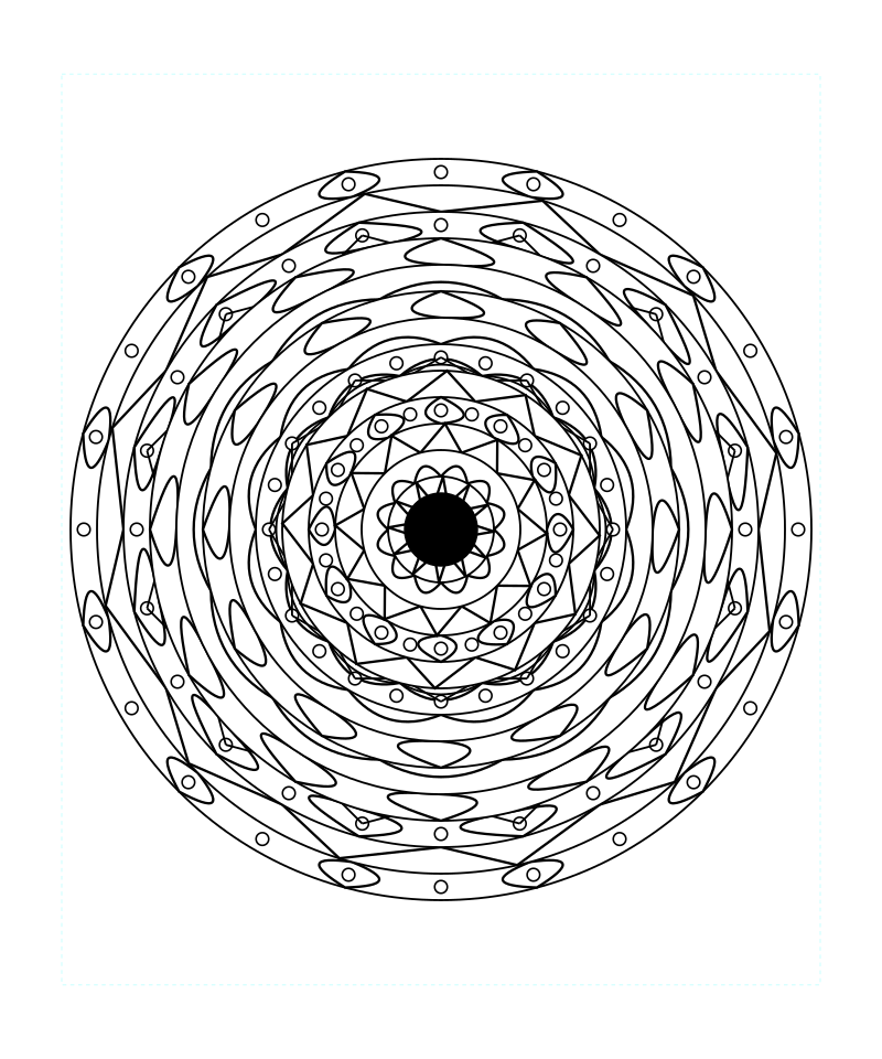 Sacred Geometry Mandala Decorative Galaxy Coloring Page