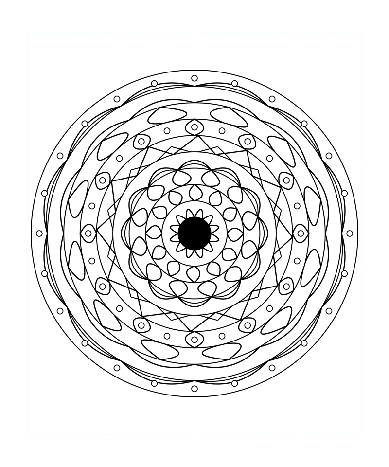 Sacred Geometry Mandala Decorative Harmony Coloring Page