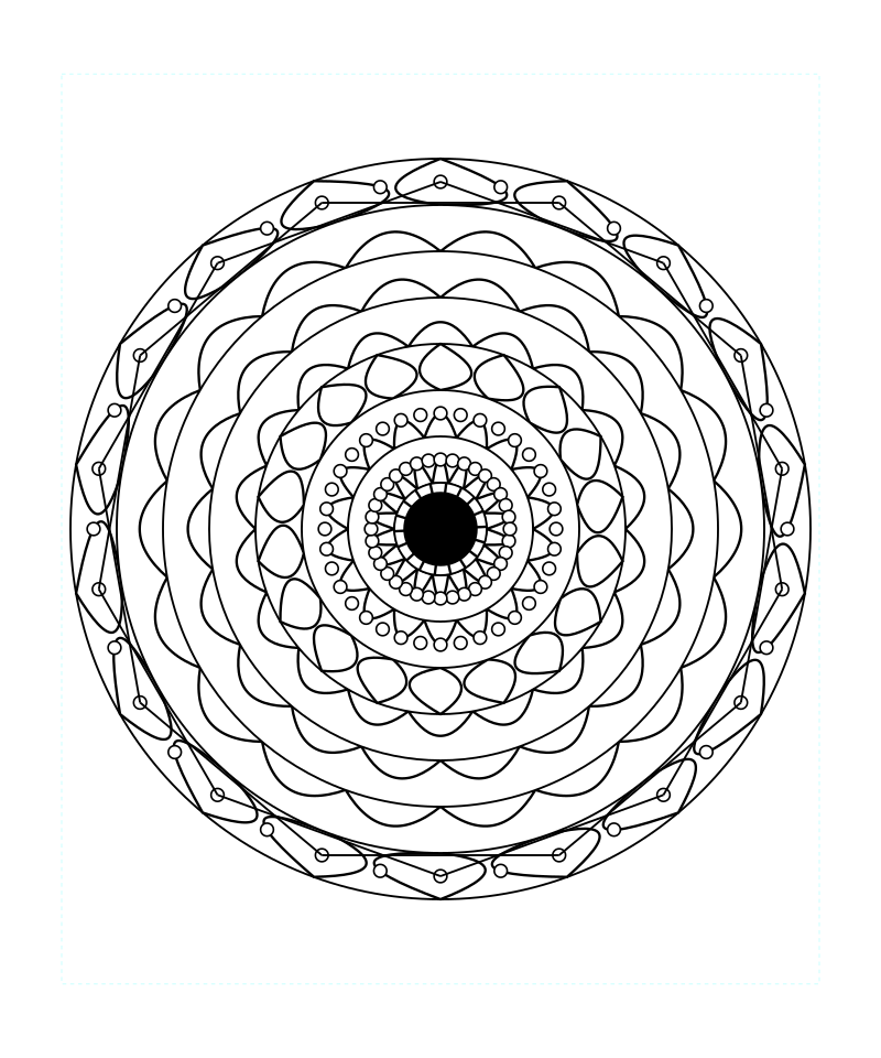 Sacred Geometry Mandala Decorative Line Art Coloring Page