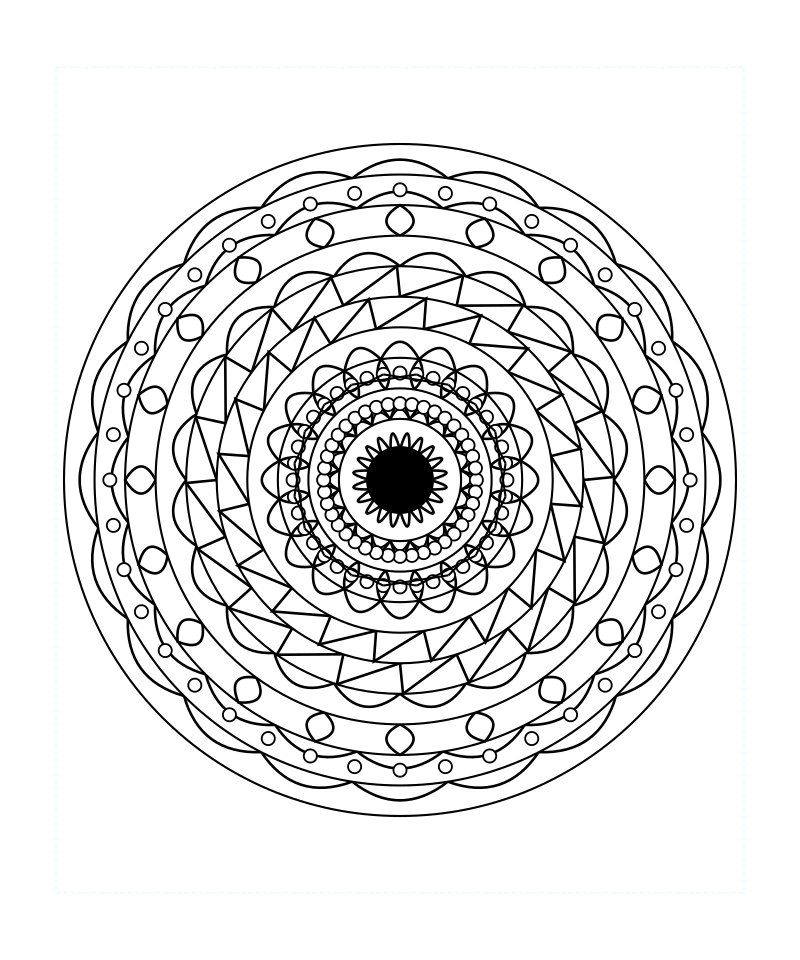 Sacred Geometry Mandala Decorative Lotus Coloring Page