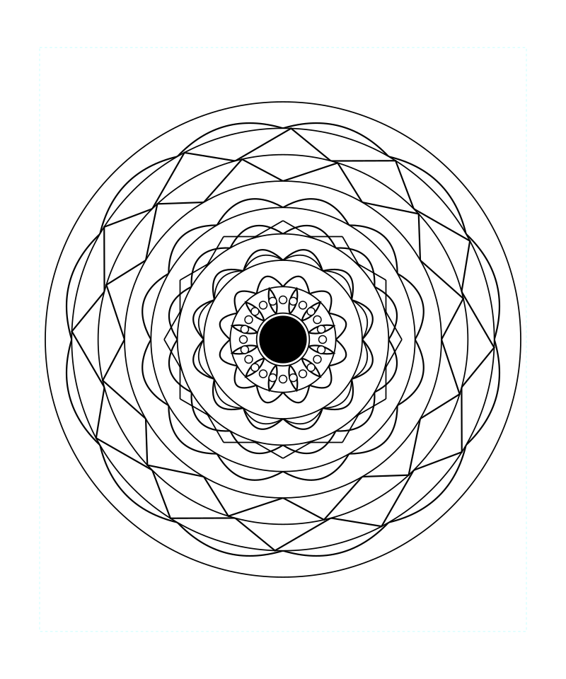 Sacred Geometry Mandala Decorative Mystic Coloring Page