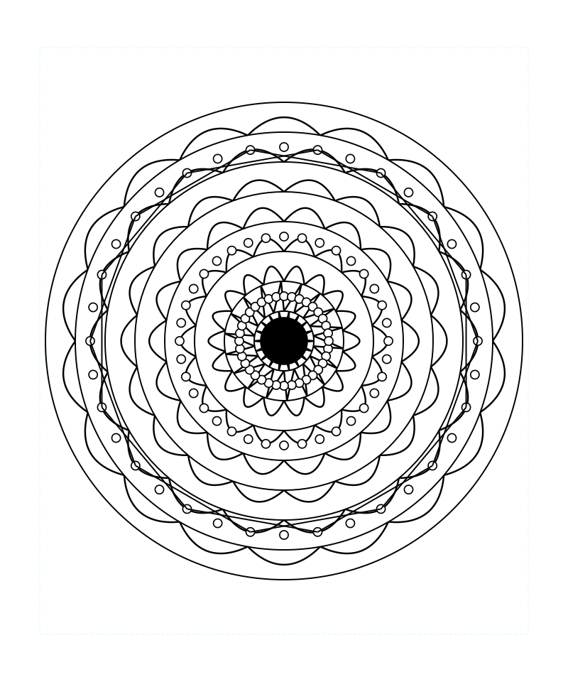 Sacred Geometry Mandala Decorative Peace Coloring Page