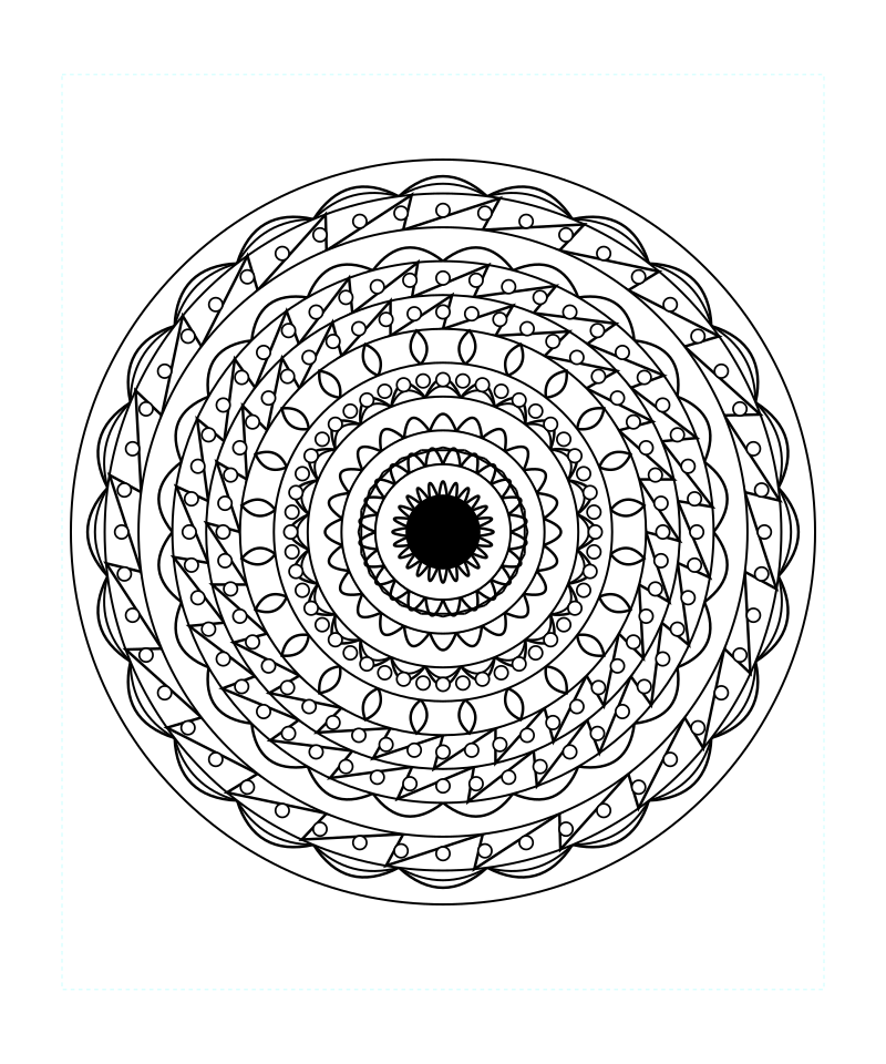 Sacred Geometry Mandala Decorative Temple Coloring Page