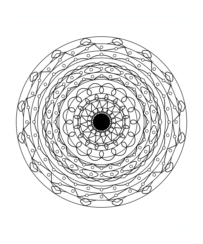 Sacred Geometry Mandala Detailed Circle Geometry Coloring Page