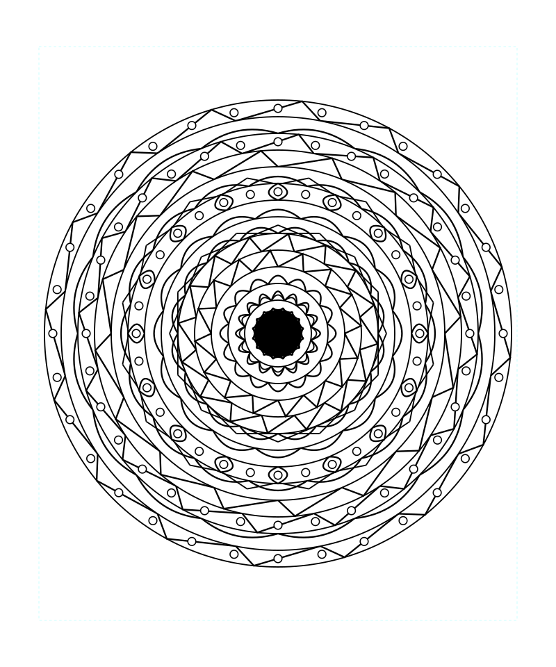 Sacred Geometry Mandala Detailed Coloring Page Free Printable Svg