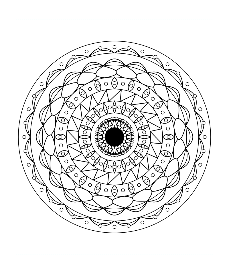 Sacred Geometry Mandala Detailed Coloring Page