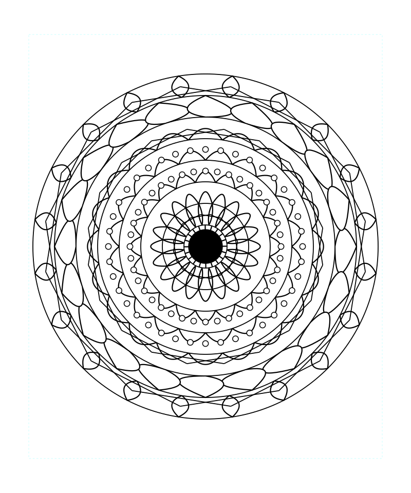 Sacred Geometry Mandala Detailed Line Art Coloring Page
