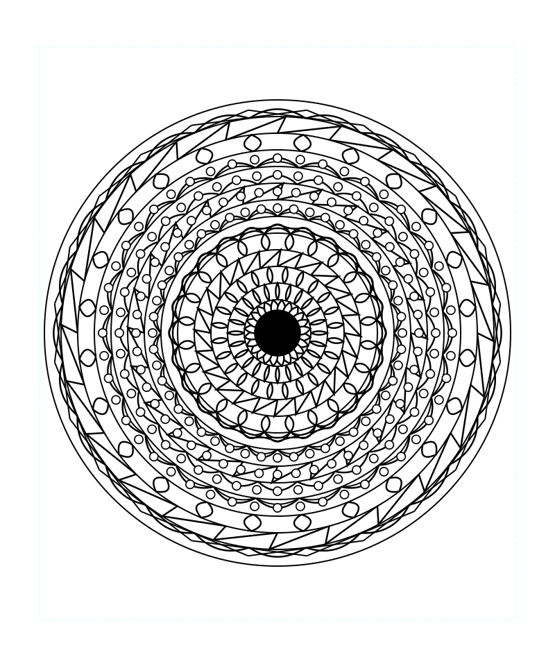 Sacred Geometry Mandala Detailed Mandala Art Coloring Page