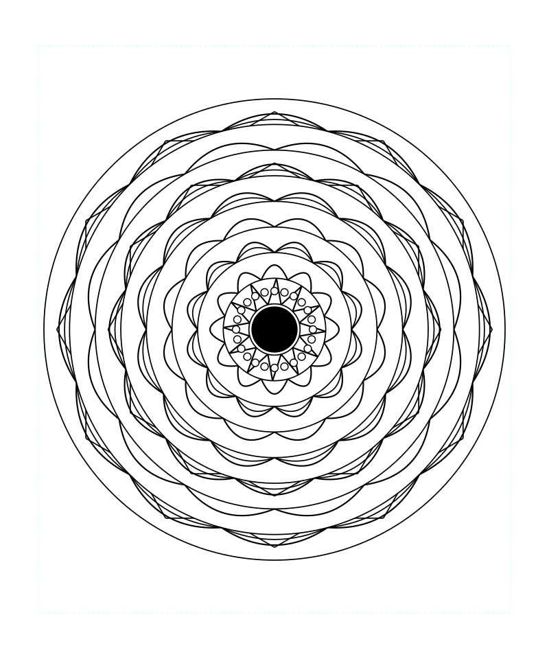 Sacred Geometry Mandala Digital Download Coloring Page