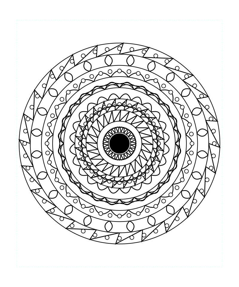 Sacred Geometry Mandala Divine Balance Coloring Page