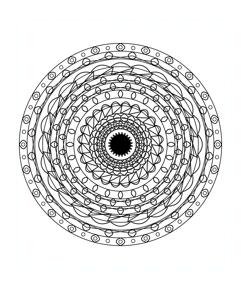 Sacred Geometry Mandala Divine Energy Coloring Page
