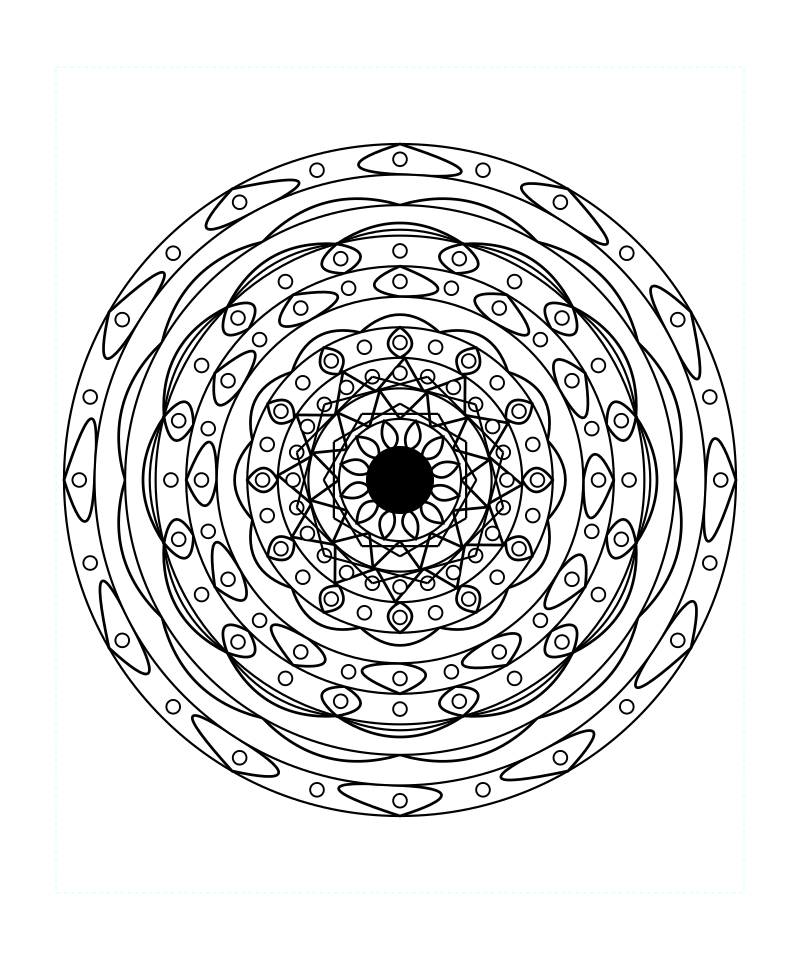 Sacred Geometry Mandala Divine Geometry Coloring Page