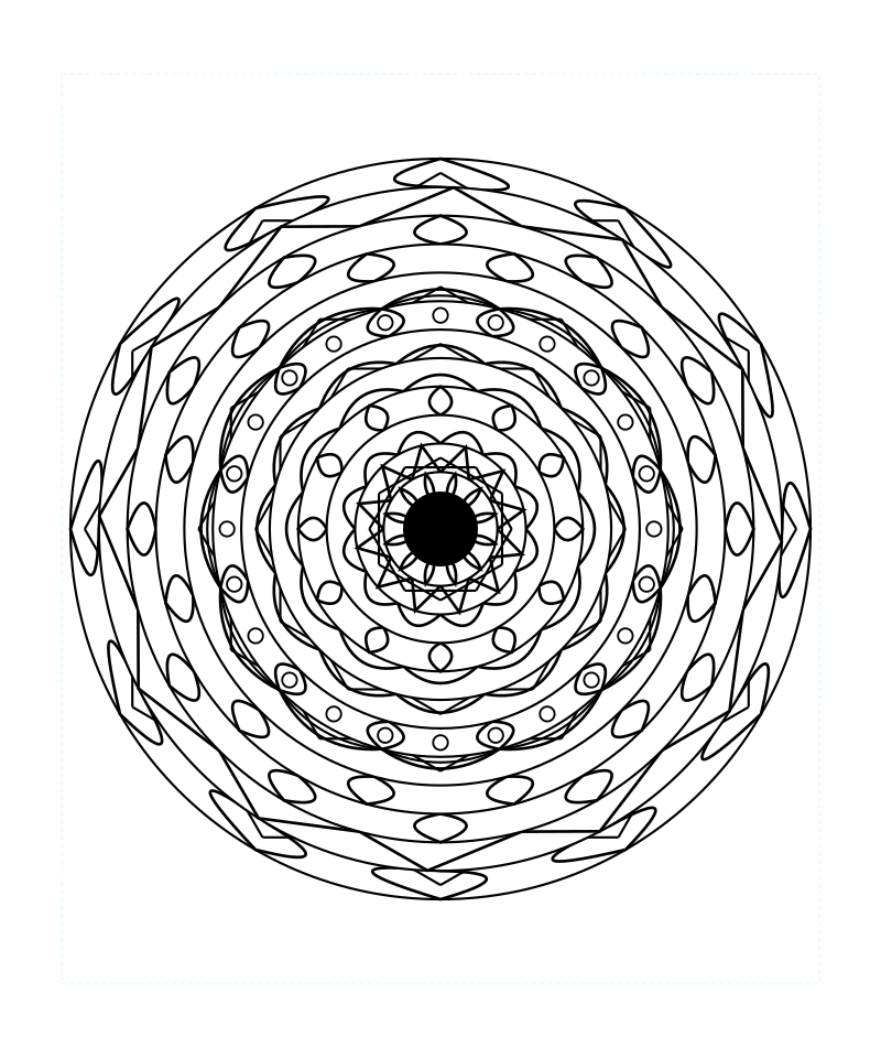 Sacred Geometry Mandala Divine Harmony Coloring Page