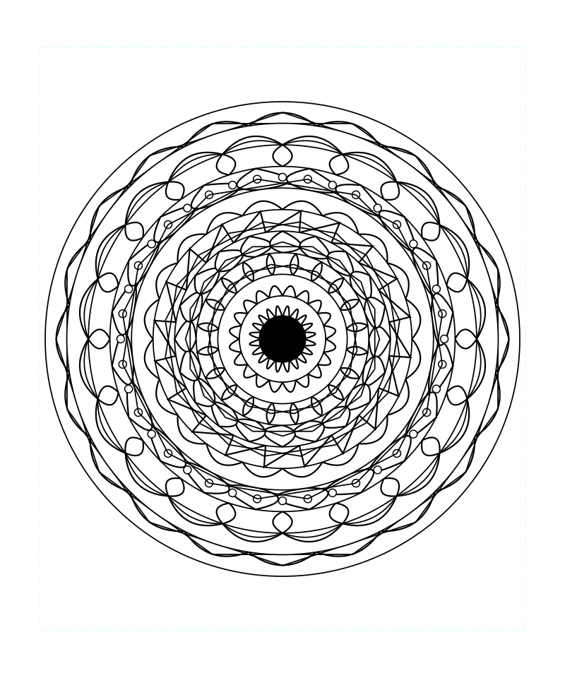 Sacred Geometry Mandala Divine Line Pattern Coloring Page