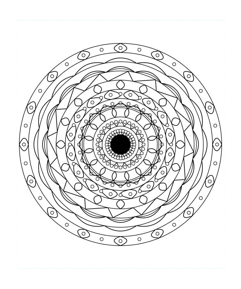 Sacred Geometry Mandala Energy Balance Coloring Page