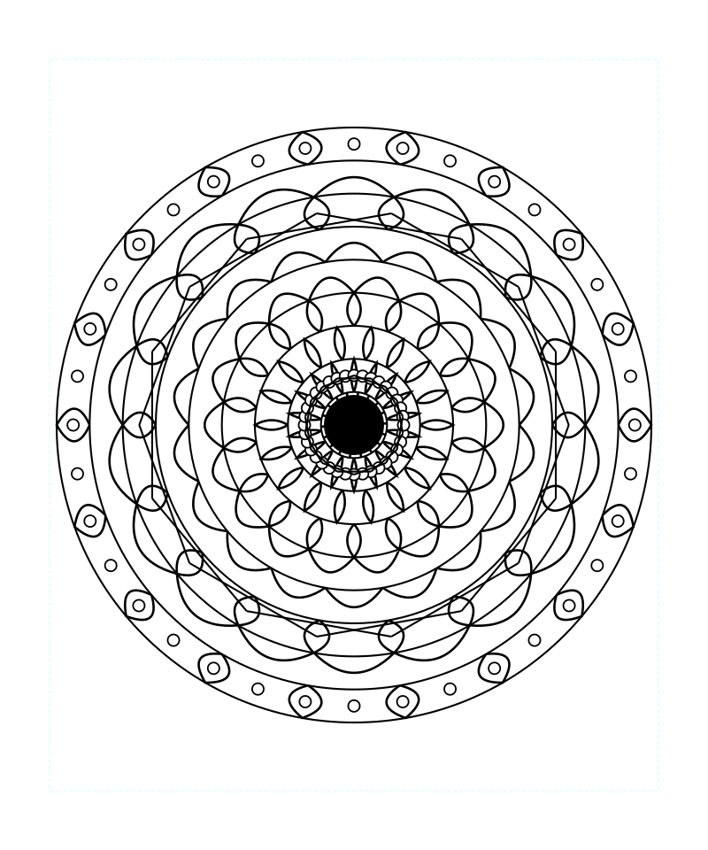 Sacred Geometry Mandala Energy Calm Coloring Page