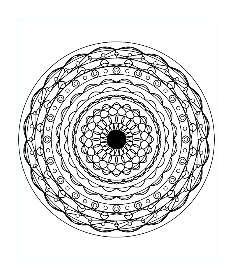 Sacred Geometry Mandala Energy Line Pattern Coloring Page