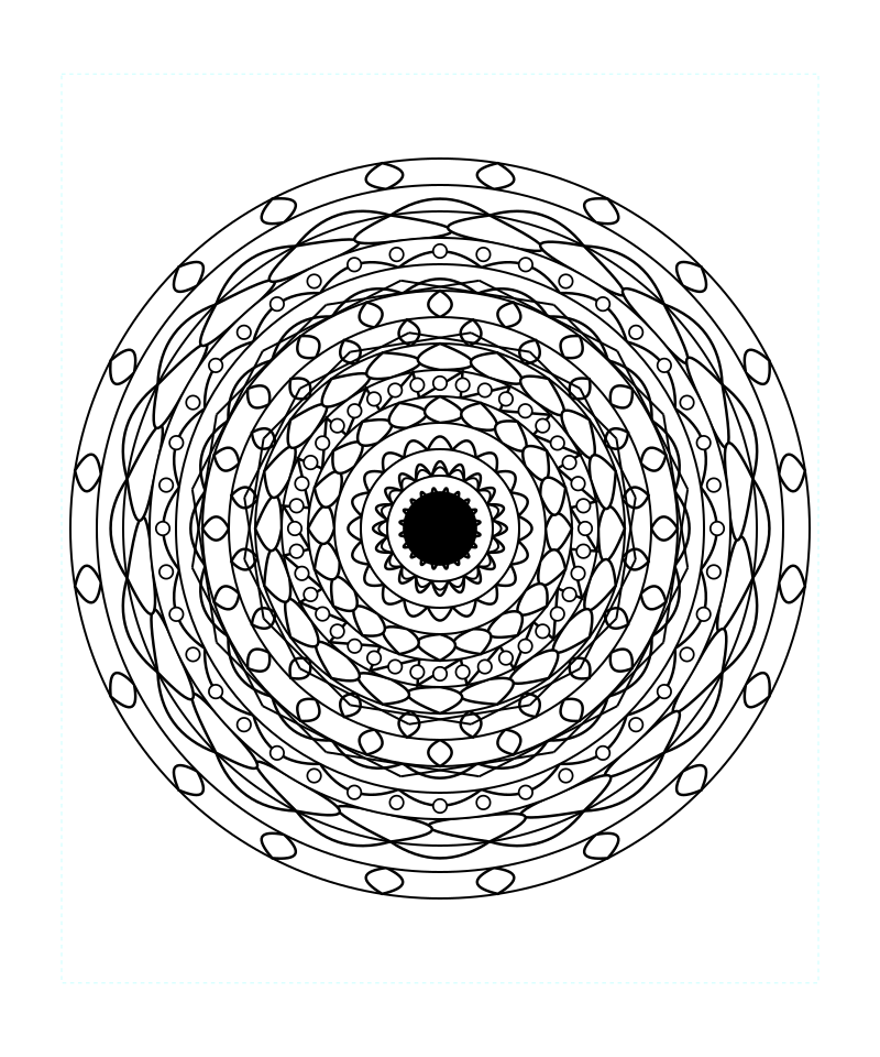 Sacred Geometry Mandala Energy Peace Coloring Page