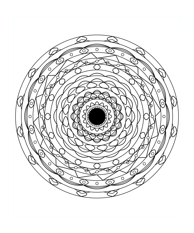 Sacred Geometry Mandala Energy Spirit Coloring Page