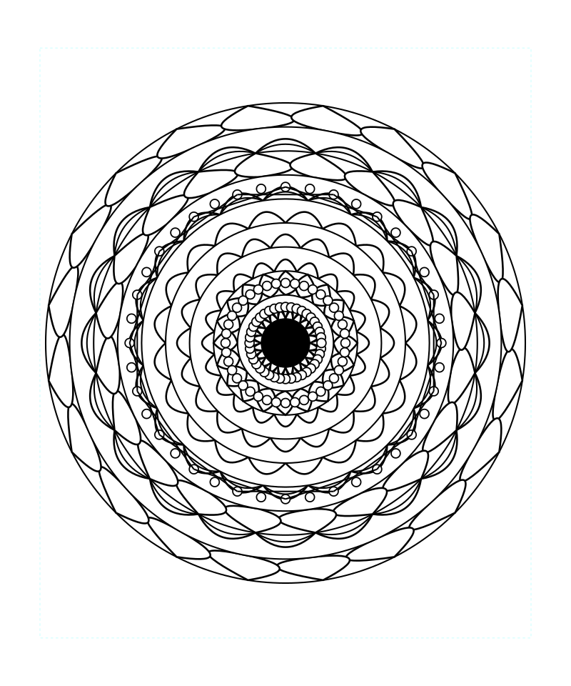 Sacred Geometry Mandala Energy Symmetry Coloring Page
