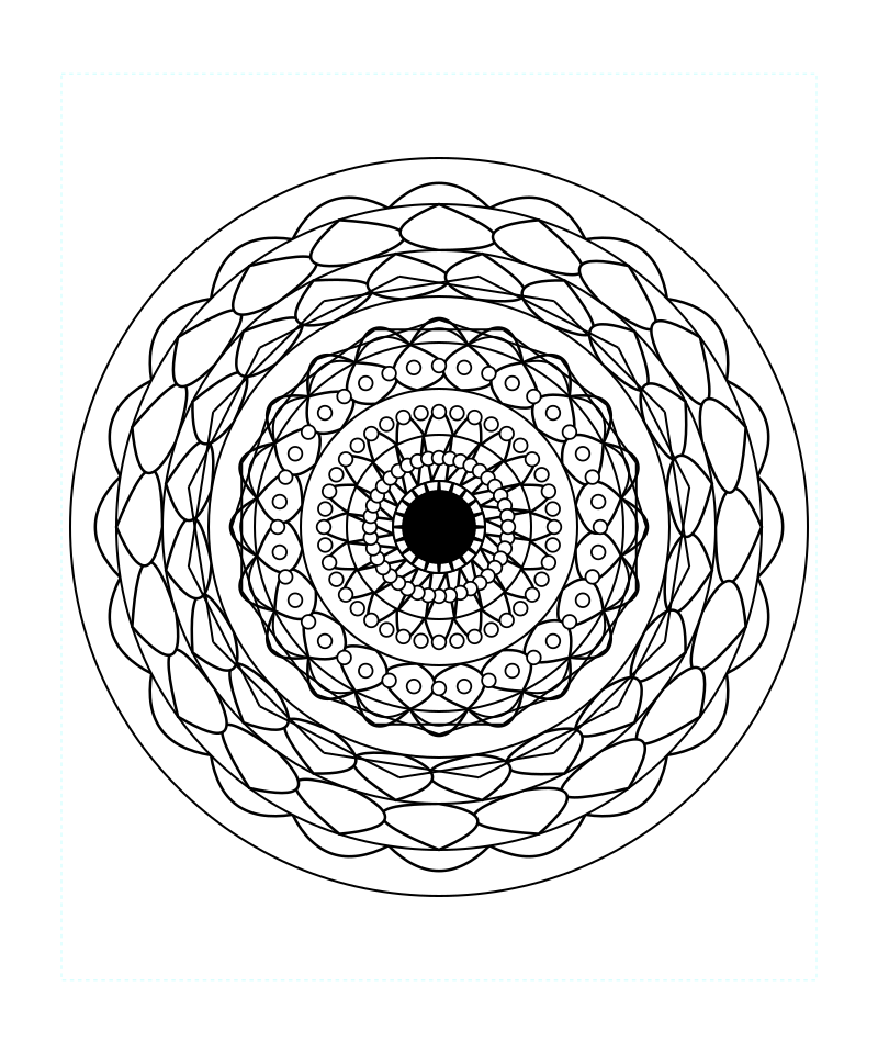 Sacred Geometry Mandala Energy Zen Coloring Page