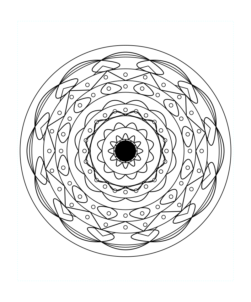Sacred Geometry Mandala Floral Calm Coloring Page