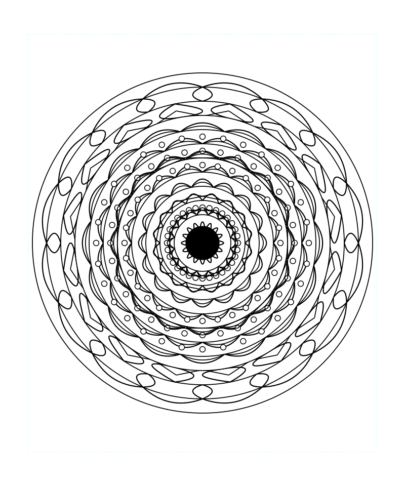 Sacred Geometry Mandala Floral Line Pattern Coloring Page