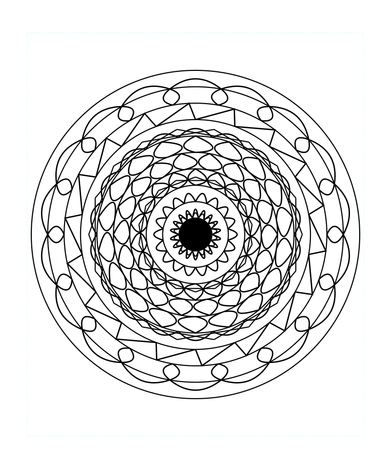 Sacred Geometry Mandala Floral Peace Coloring Page