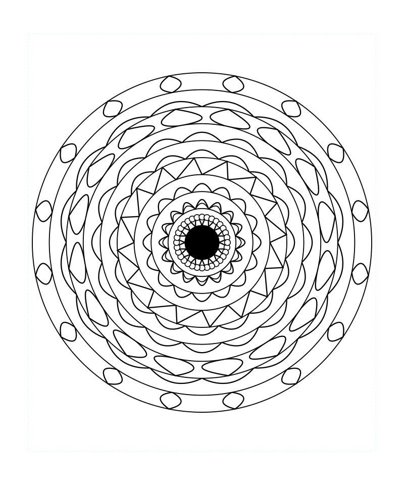 Sacred Geometry Mandala Floral Zen Coloring Page