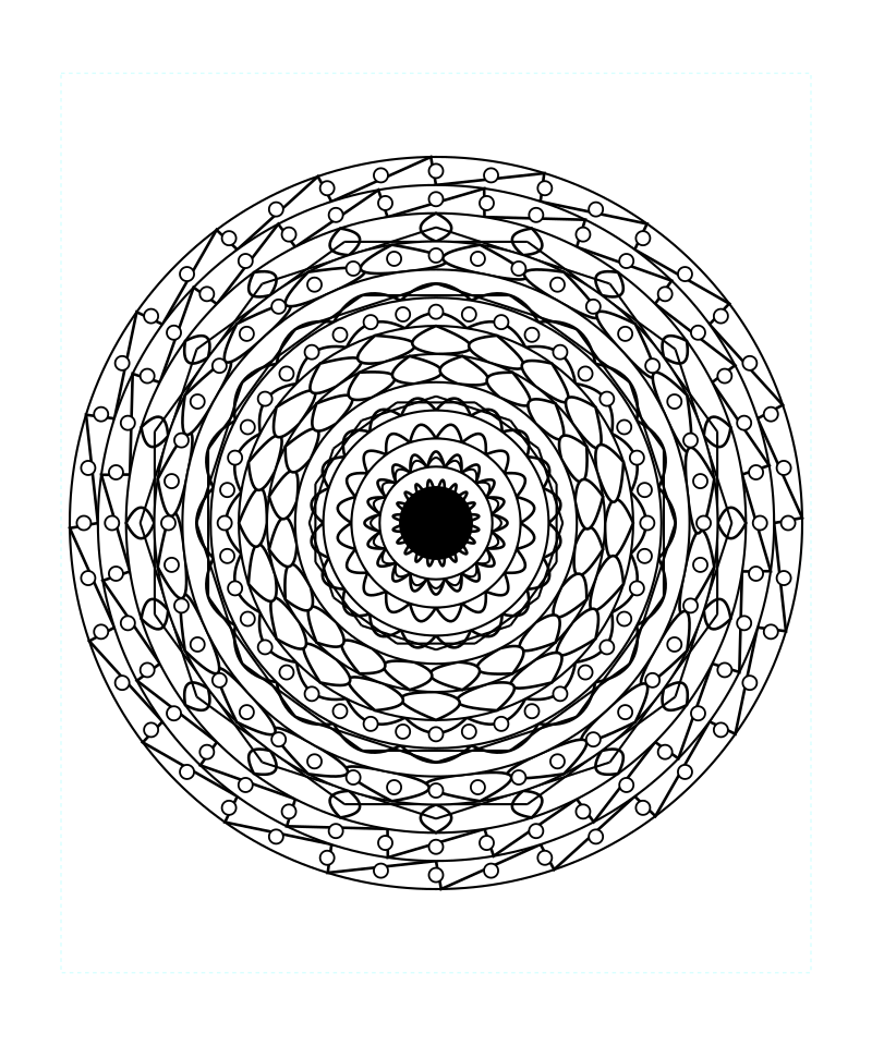 Sacred Geometry Mandala Galaxy Balance Coloring Page
