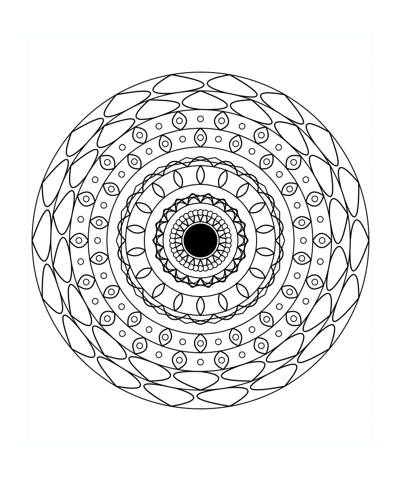 Sacred Geometry Mandala Galaxy Calm Coloring Page